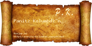 Panitz Kolumbán névjegykártya